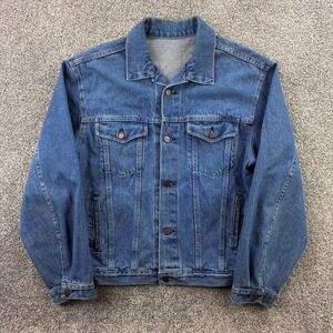 Vintage Bristol Blues Denim Jacket Mens L Blue Cotton Trucker Button Up Coat